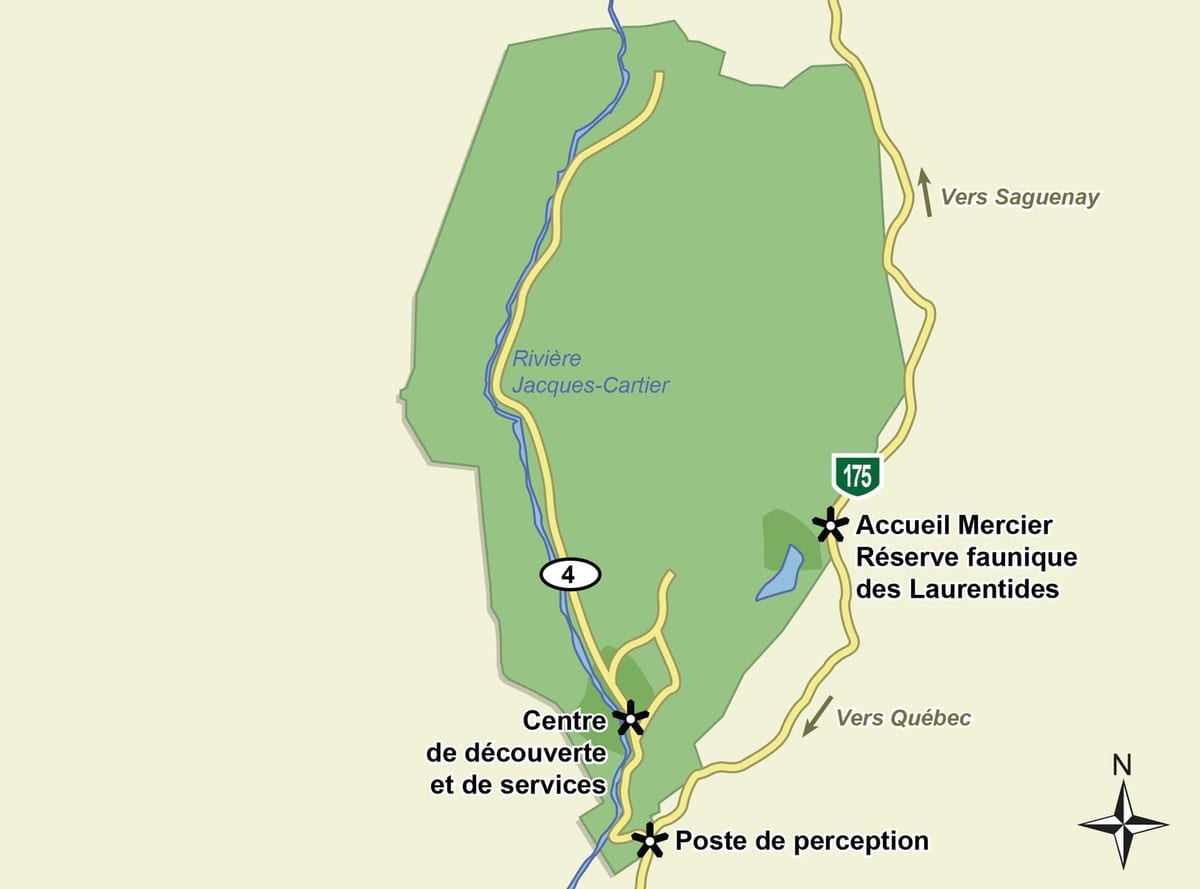Kaart jacques cartier rahvuspark rada