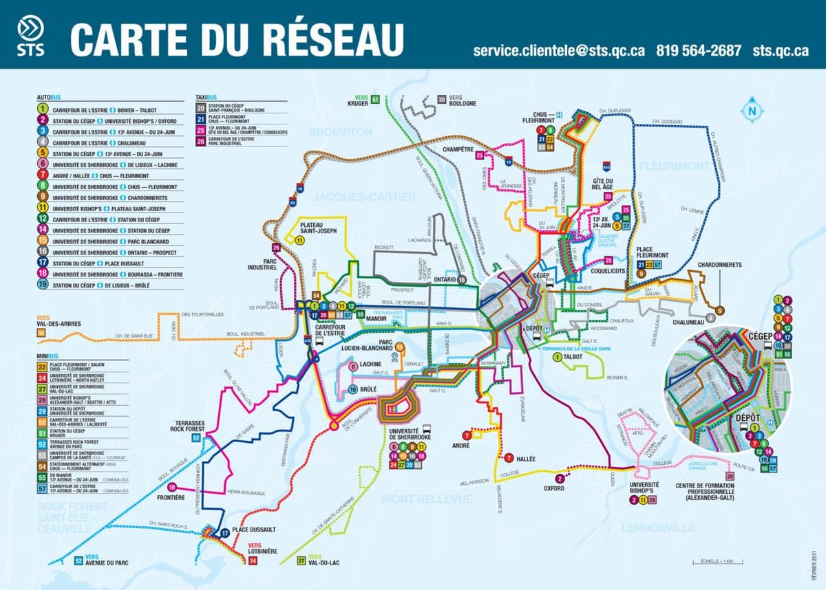Quebec City ühistranspordi kaart