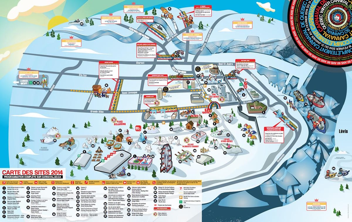 Kaart Quebec winter carnival