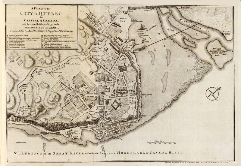 vana Quebec City jalutuskäik kaart